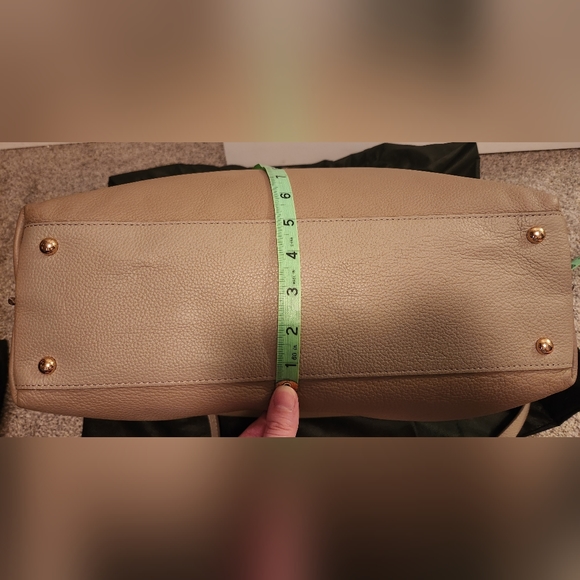 Iacucci Pebbled Italian Leather Tote Satchel Handbag in Stone Beige;New w/o Tags - Picture 11 of 16